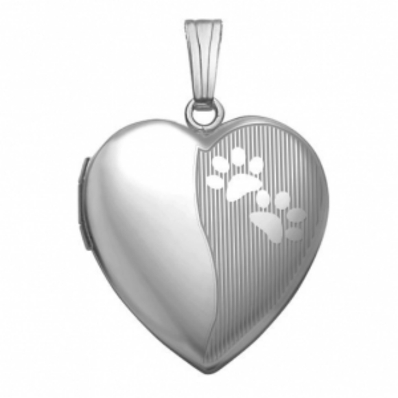 Jewelry - 🐶Sterling Silver Rhodium Plated Heart Paws Locket